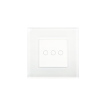 WiFi ключ стъклен панел троен, бял, стъклена рамка MVAVA