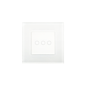 WiFi ключ стъклен панел троен, бял, стъклена рамка MVAVA