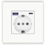 Контакт USB A+C Fast Charge бял